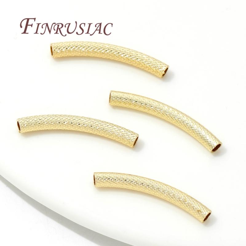 18K Real Gold Plated Brass Tube Spacer Beads Connectors For Handmade DIY Bracelet Necklace Jewelry Making Supplies Accessories