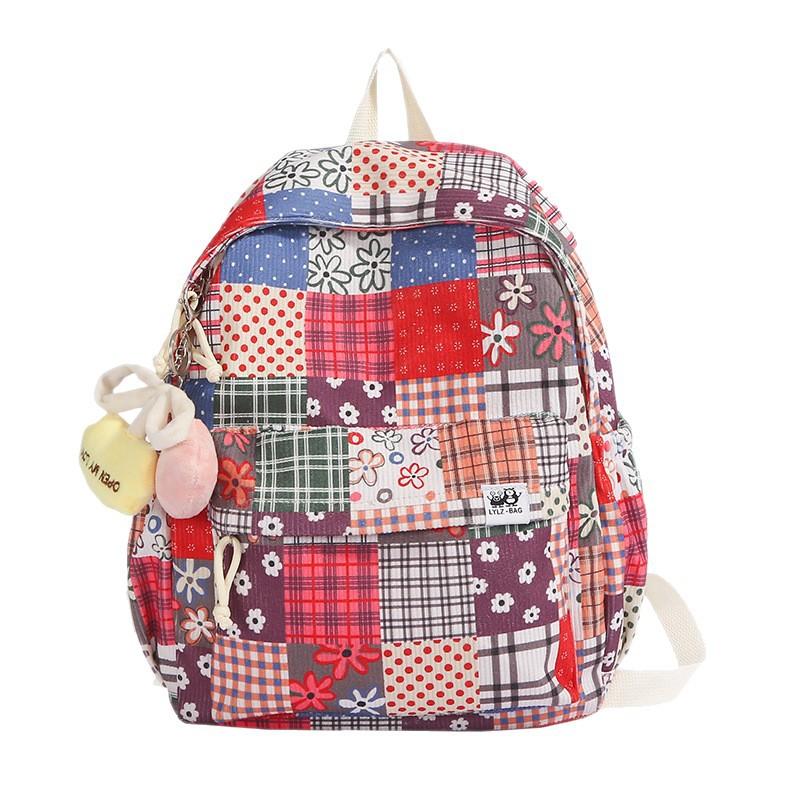 Fashionable Floral Computers  Large Capacity Class Backpacks for Junior and Senior High School Students  Trendy Backpacks