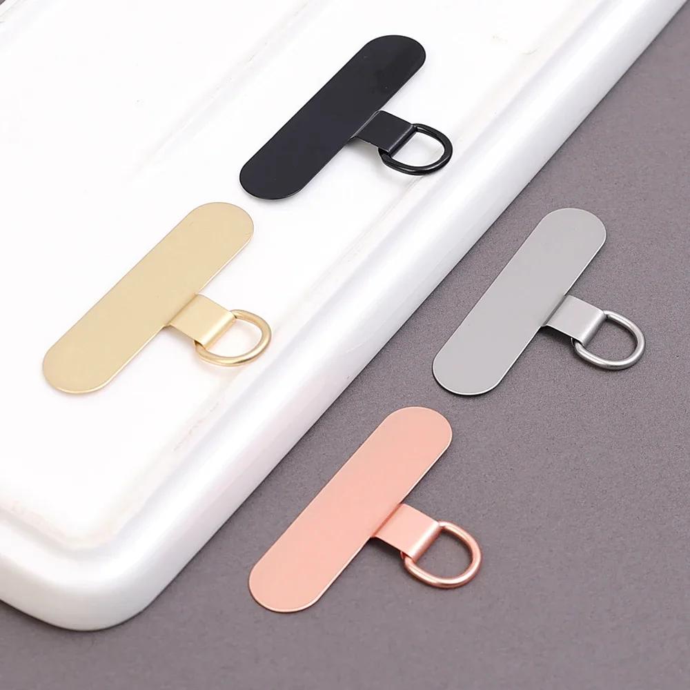 Detachable Stainless Steel Mobile Phone Lanyard Card Patch Anti-lost Strong Phone Strap Hang Cord Tabs for IPhone Samsung Xiaomi