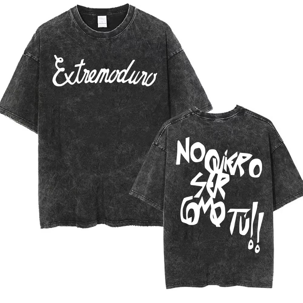 Rock Band EXTREMODURO Yominoria Absolvta Vintage Washed Tshirts Men Women Fashion Harajuku Oversized Cotton T Shirts Streetwear