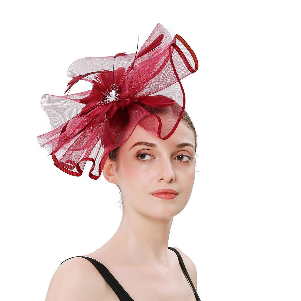 Chapeau fascinateur en maille pour femmes et filles, bandeau de fête de Cocktail, chapeau de mariage
