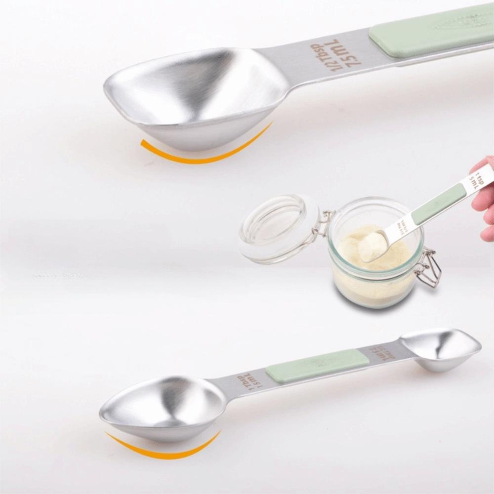 5PCS/SET with Leveler Magnetic Measuring Spoon Stainless Steel Seasoning Spoon Coffee Spoon Kitchen