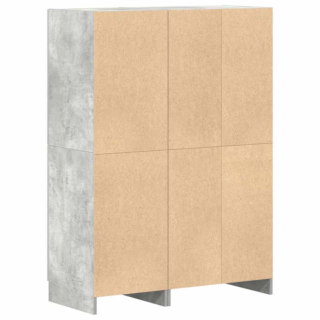 Set di 2 Armadi da Cucina Grigio Cemento Truciolare