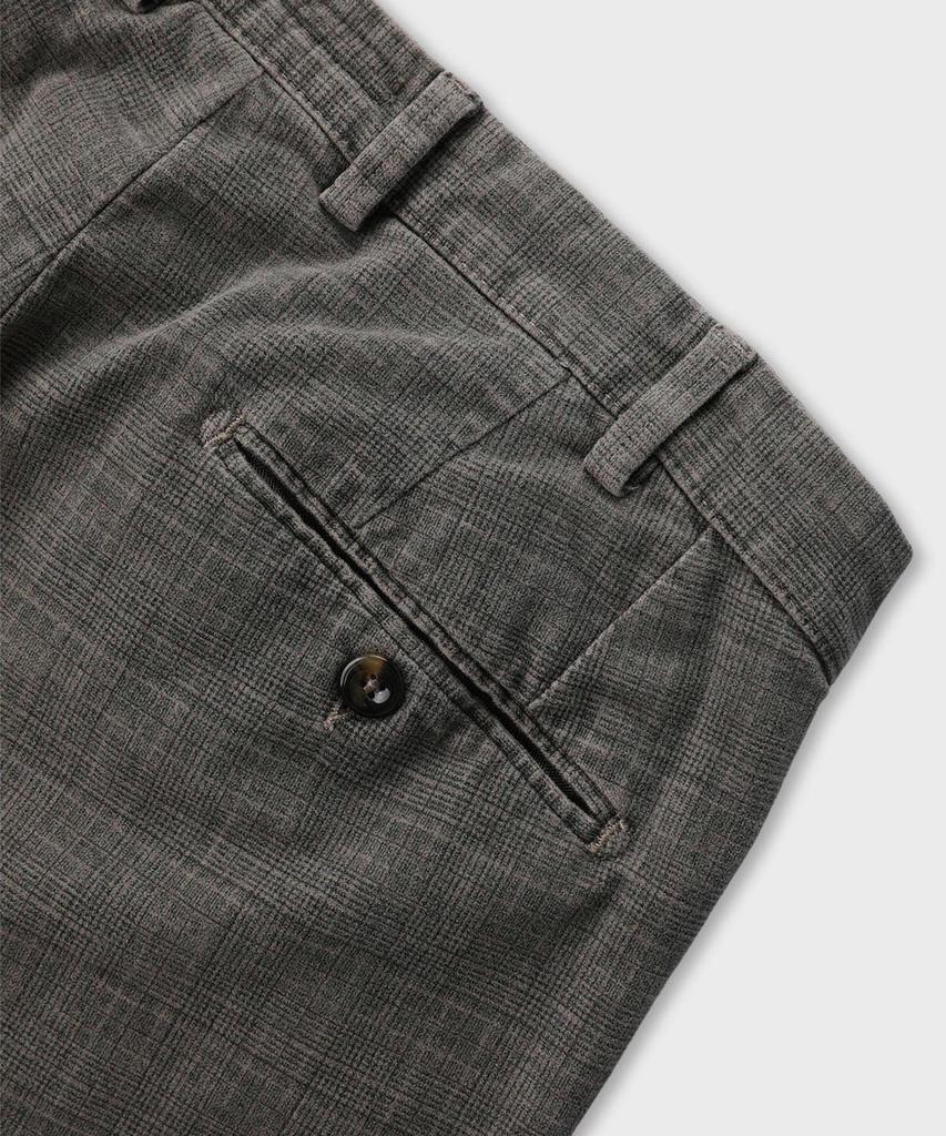 PANICALE Cotton Check Slim Fit Pants [Brown]