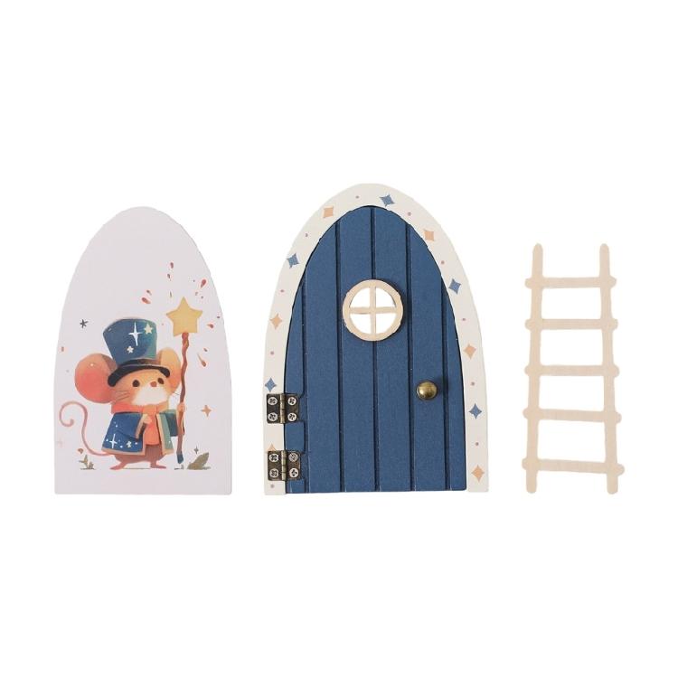 Easy Assemble Miniature Mouse Door Wooden Craft For Childrens Educational Toy And Home Styling