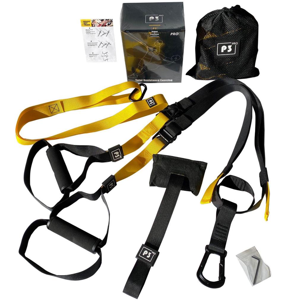 P3TRX Home Suspension Trainer: Fitness Straps, Resistance Bands, & Yoga Exercise Equipment