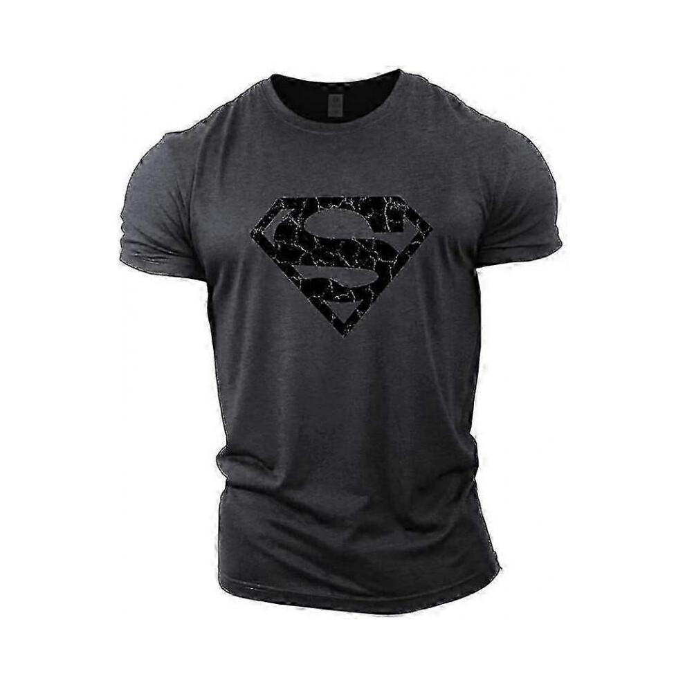 (Gray,XXL)Superman Vascular Gym Training Top