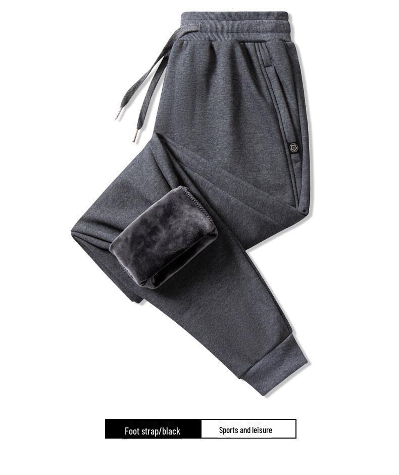 Men's Winter Plush Thick Casual Cotton Sweatpants - Large Sizes Available