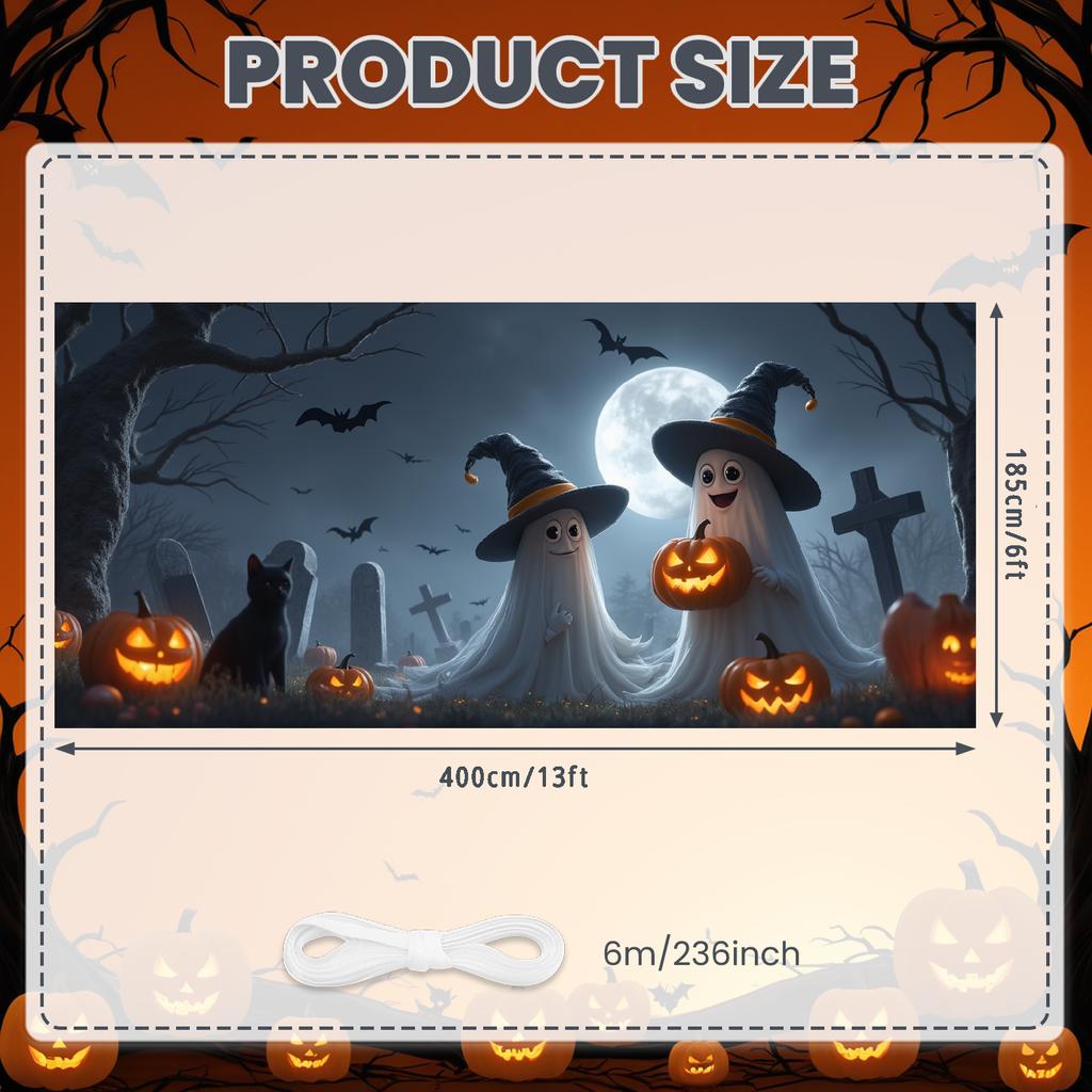 Halloween Decor Pumpkin Design Ghost Banner Pumpkin Banner Spooky Theme Halloween Banner For Event Decoration Trick Or Treat