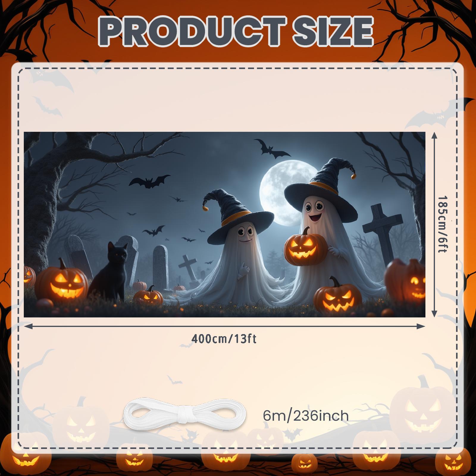 Halloween Decor Pumpkin Design Ghost Banner Pumpkin Banner Spooky Theme Halloween Banner For Event Decoration Trick Or Treat