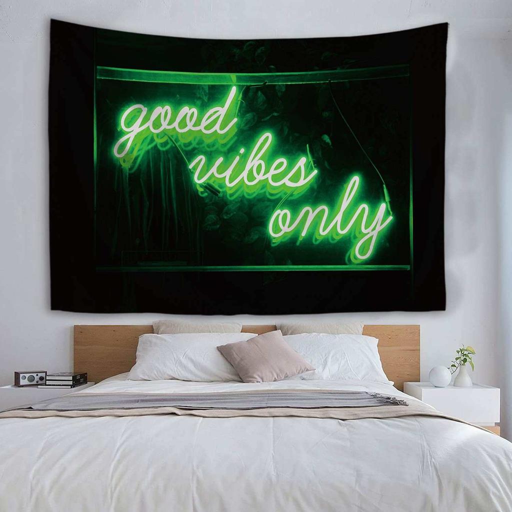 VIKAMA Neon Sign Tapestry American Vintage Illuminated Wall Hanging Bedroom Dormitory Games Room Tapestry Home Decor