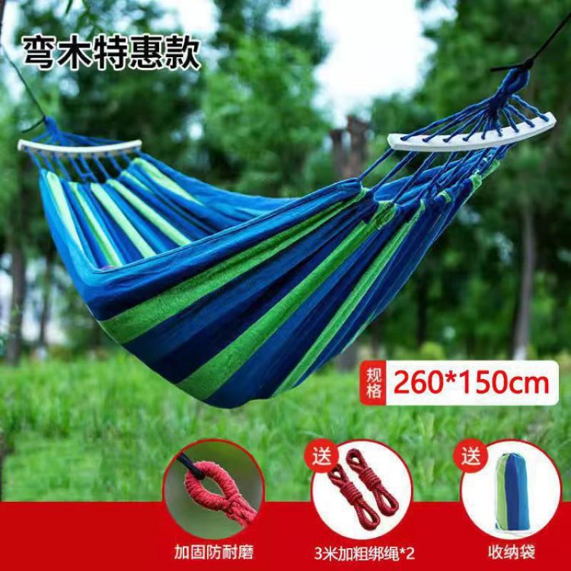 Portable Outdoor Hammock Kids Adults Durable Canvas Fabric With Anti-Roll Design Camping Hiking Garden Relaxation