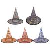5Pcs Witch Hat 33cm High Pointed Wizard Hat Halloween Witch Cosplay Costume Accessories for Women Men Kid Cosplay