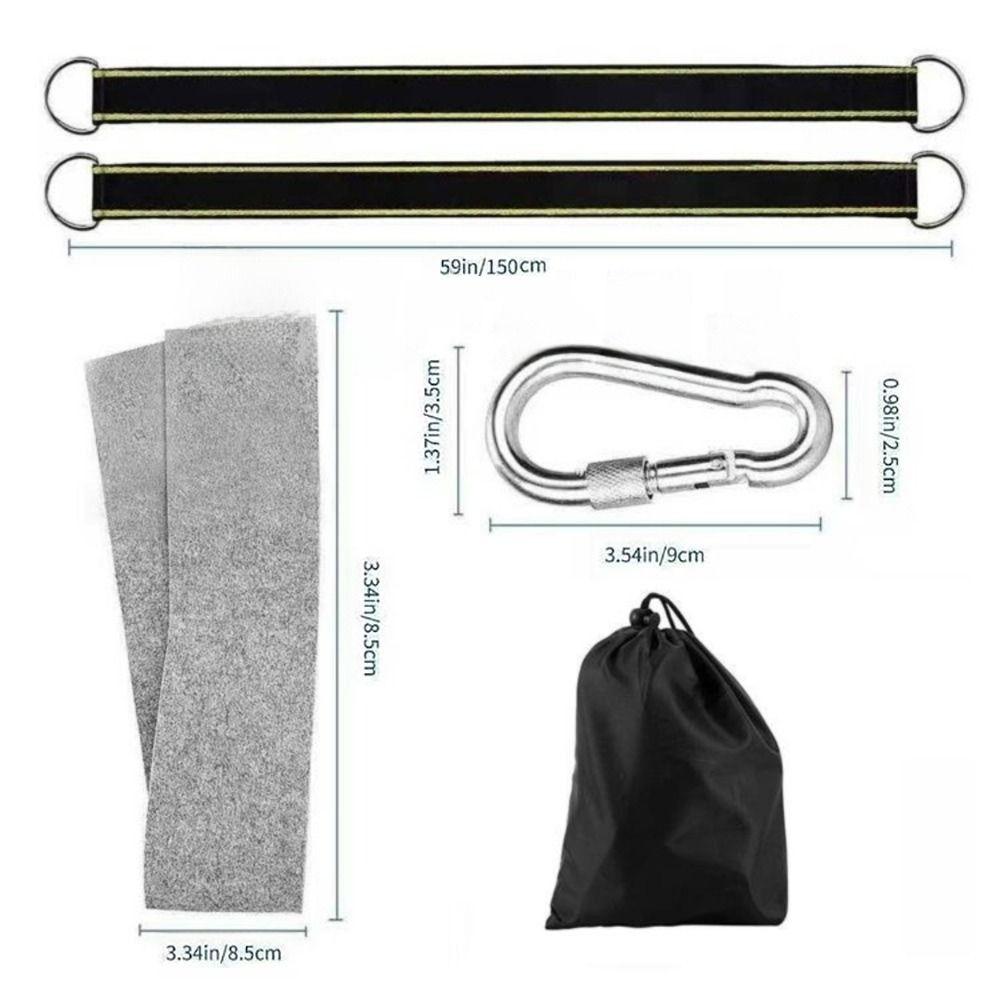 Nylon Material Tree Swing Hanging Kit Safer Lock Carabiners Carabiner Hooks Swing Straps 1.5m Length Swivel Hanging Straps