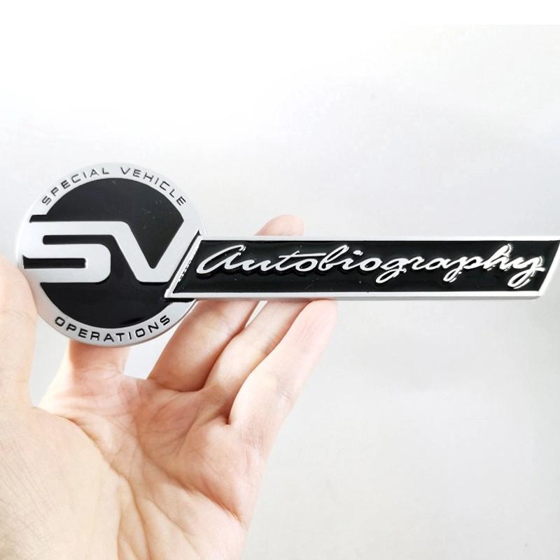 1 x Metall SV SVR AUTOBIOGRAPHY Buchstabe Auto Dekoration Emblem Abzeichen Aufkleber Für RANGE ROVER