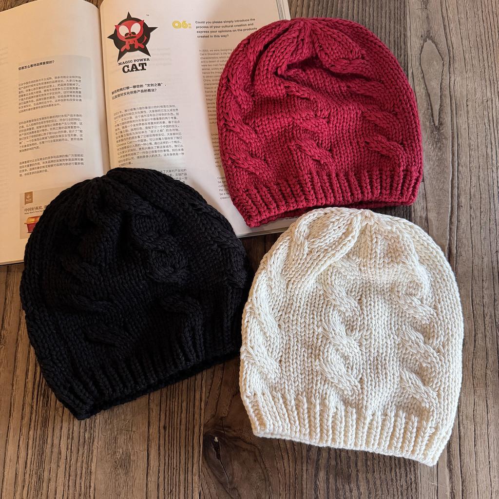 Winter Knit Hat For Men And Women Pure Color Warm Beanie Fashion Casual