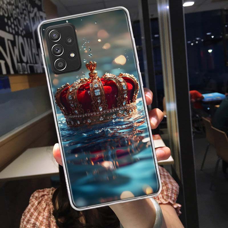 

The Crown Rising Underwater Phone Case for Samsung A54 A57 A37 A17 A14 A15 A12 A24 A34 A55 A35 A25 A52S A07 A05S A04S A22 A32 A7 Samsung Note 20Ultra