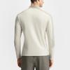 FILA Fitness Color Block Fleece Knit Comfortable Long Sleeve T-Shirt Men Tops White-Birch Gray A11M511222F-GY