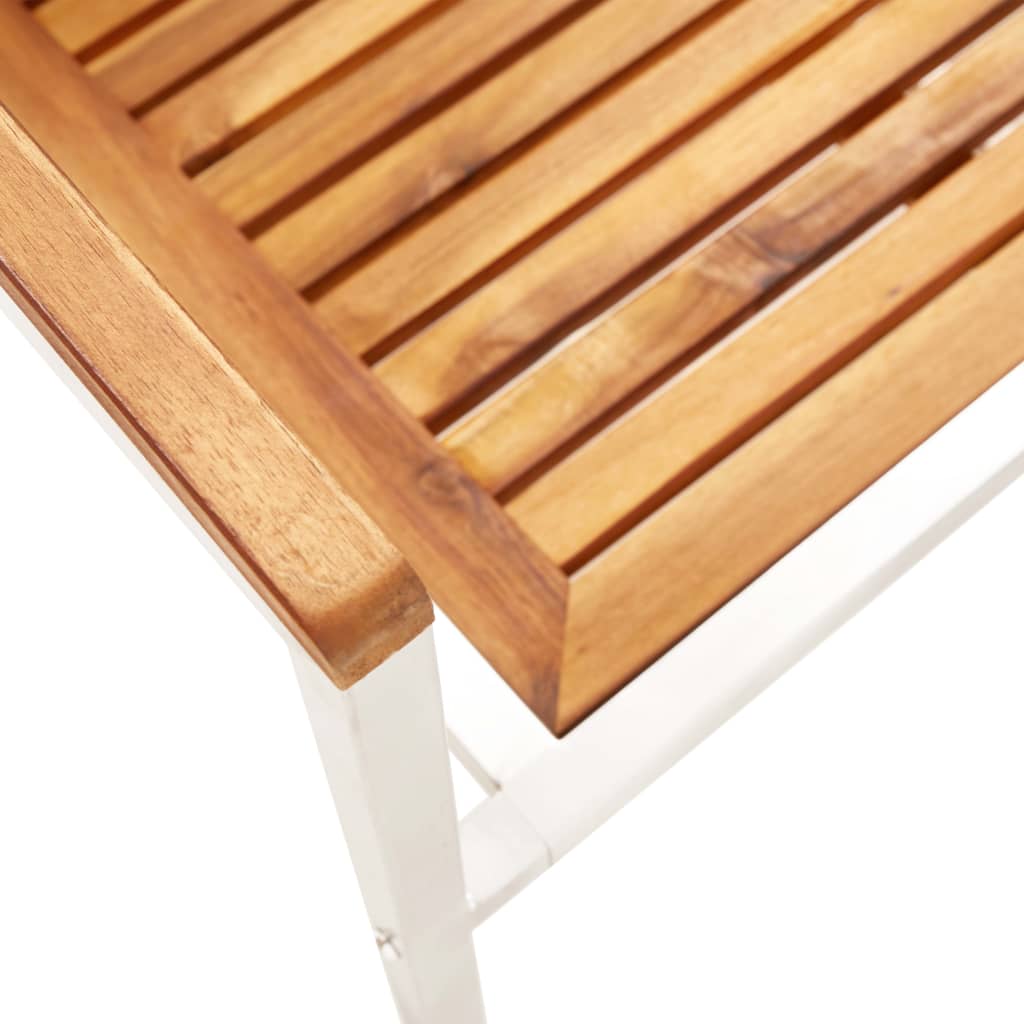 Garden Chairs with Cushions 2 Pcs Solid Acacia Wood and Steel