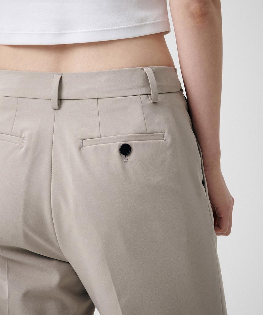 MUSINSA STANDARD WOMAN [Cooltandard] Women'S Straight Hidden Banding Slacks [Light Beige]
