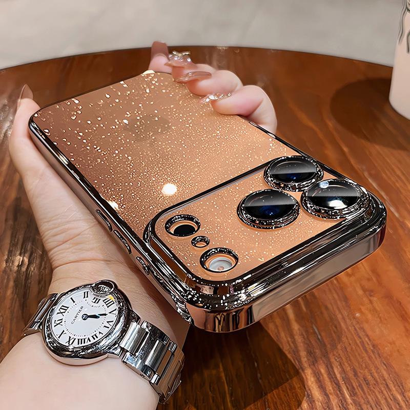 Compatible iPhone 17 Pro Max Electroplated Glitter Full Coverage Lens Film Anti-Fall Protective Case