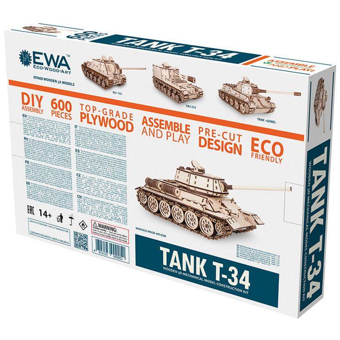 Eco-Wood-Art Modellbausatz 600 Teile T-34 Panzer Holz