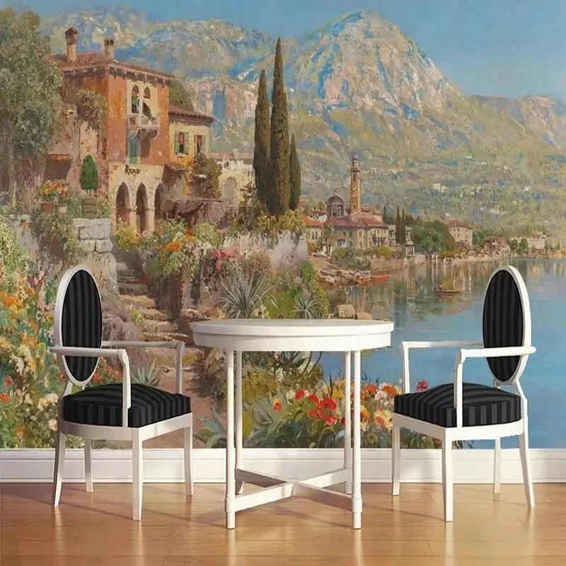 Custom Photo Wallpaper European Style Oil Painting Landscape Murals Living Room Theme Hotel Background Wall Decor Fresco