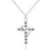 Women's 18K Gold Crown Cross Necklace with Eco-Friendly Nickel-Free Electroplating and Zirconia.