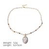 Women's French-style Freshwater Baroque Pearl Necklace Colorful Tourmaline Pendant Niche Fashion Exquisite Electroplated Sweater
