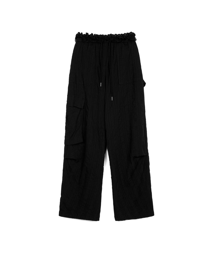 THREE TO EIGHTY Lace Rolled Cargo Pants Black