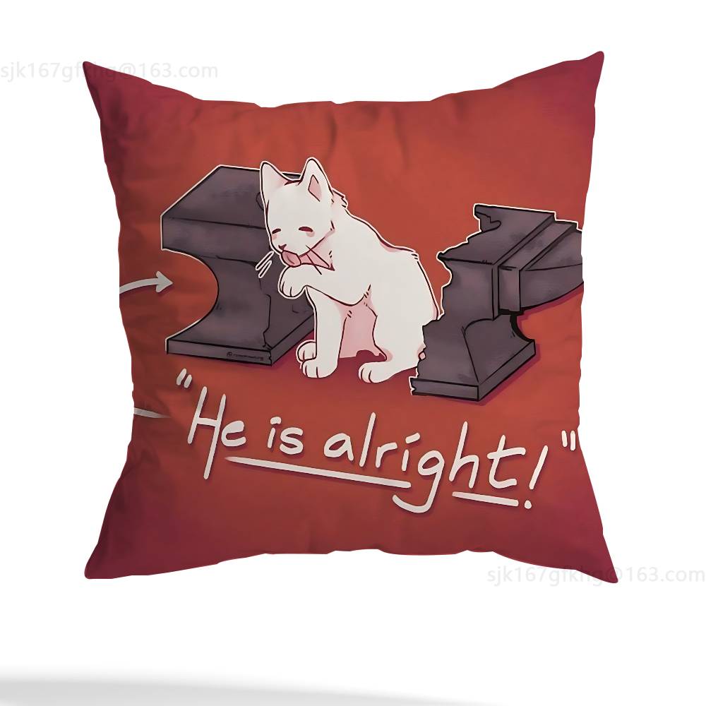 L-Lovejoy Wilbur Pillow Case Square Double-Sided Printing Short Plush Sofa Cushion Cover Bedroom Bedside Pillow