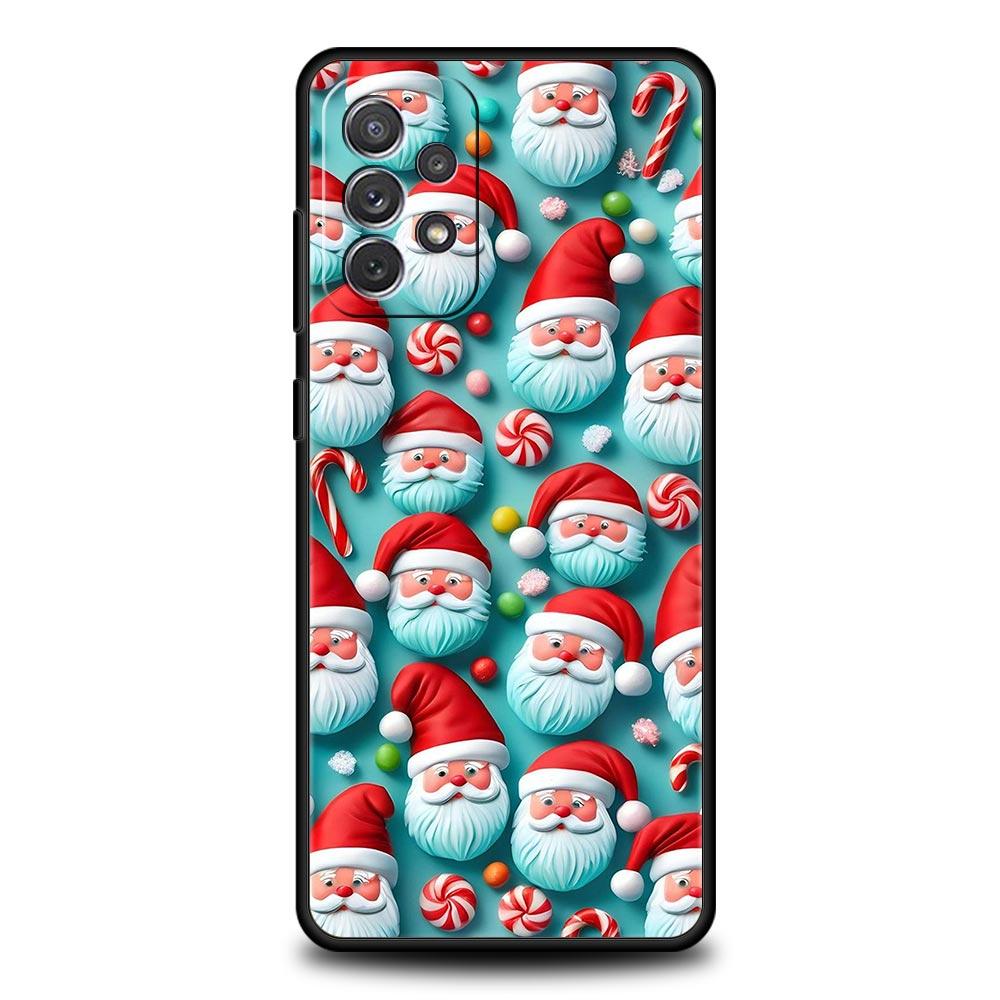 New Year Christmas Phone Case for Samsung Galaxy A55 A35 A15 A14 A13 A25 A54 A51 A71 A72 A73 A32 A52 A41 5G Soft TPU Shell Capas