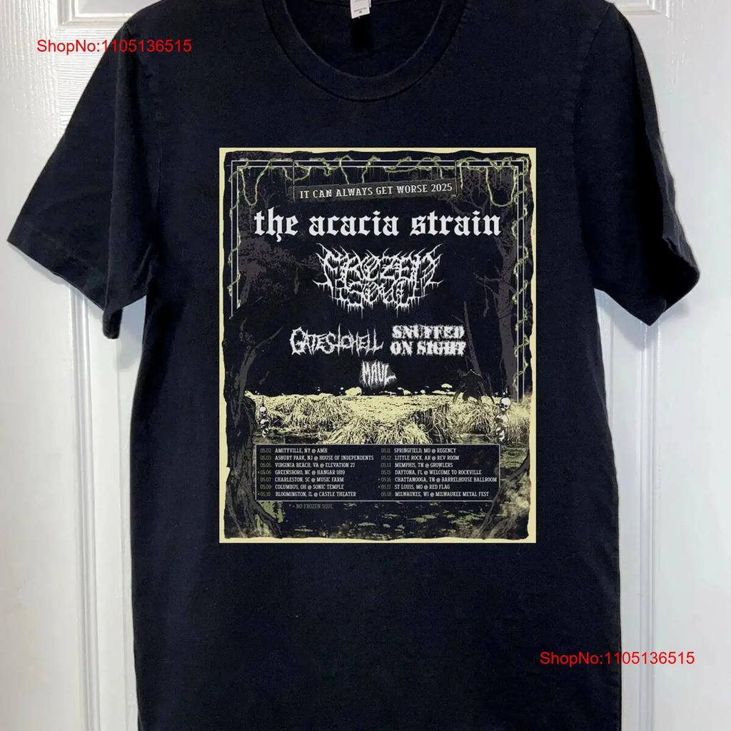 The Acacia Strain Band 2025 U S Tour T Shirt Black All Size 5Xl AT46 vintage Washed Stylish homme Casual Slightly streetwear
