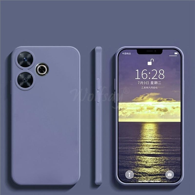 For Xiaomi POCO M6 Case Liquid Silicone Plain Rubber TPU Protector Case POCO M6 Cover TPU Phone Cover POCO M6 Case