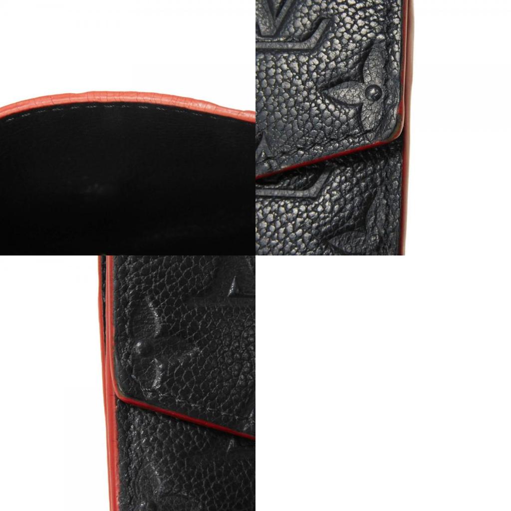 Used 12564 Pochette Cle M62017 7943 Key Ring Compact Wallet RFID Monogram Empreinte Marine Rouge Unisex from Japan