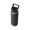 YETI Rambler 26 Bottle, Vacuum Insulated, Stainless Steel, with Straw Cap, Black