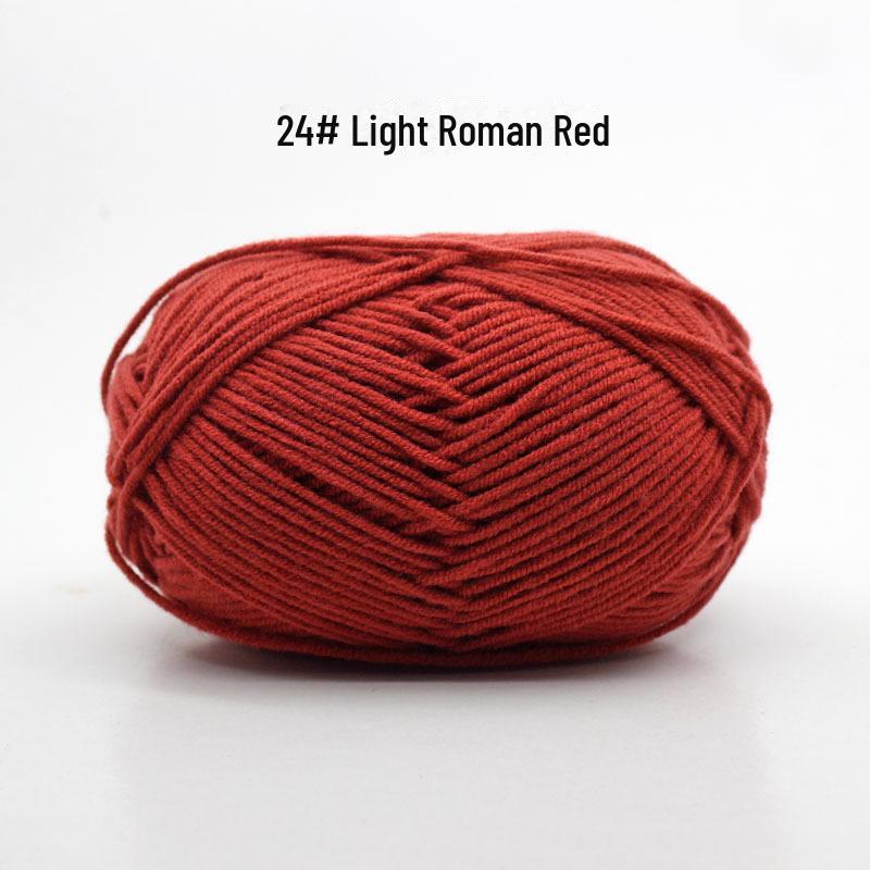 4 Strands Medium Thick Milk Cotton Yarn for Hand-Woven Baby Projects
