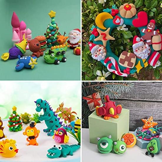 Ultra-lightweight clay 72-color set DIY toy handmade tools included. Suitable boys girls perfect birthday gifts. Natural drying play recommended ages