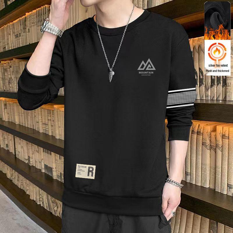 Men's & Women's Trendy Fleece-Lined Crew Neck Sweatshirt - Versatile Loose Fit for Fall & Winter