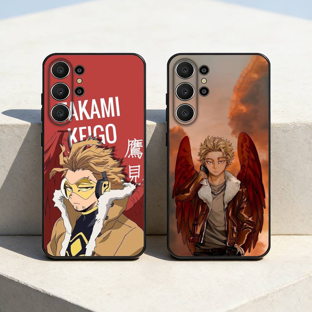 Anime MHA Hawks BNHA Phone Case For Samsung S26,S25,S24,S21,S22,S23,S30,Ultra,S20,FE,Lite,10,9,Black Cover