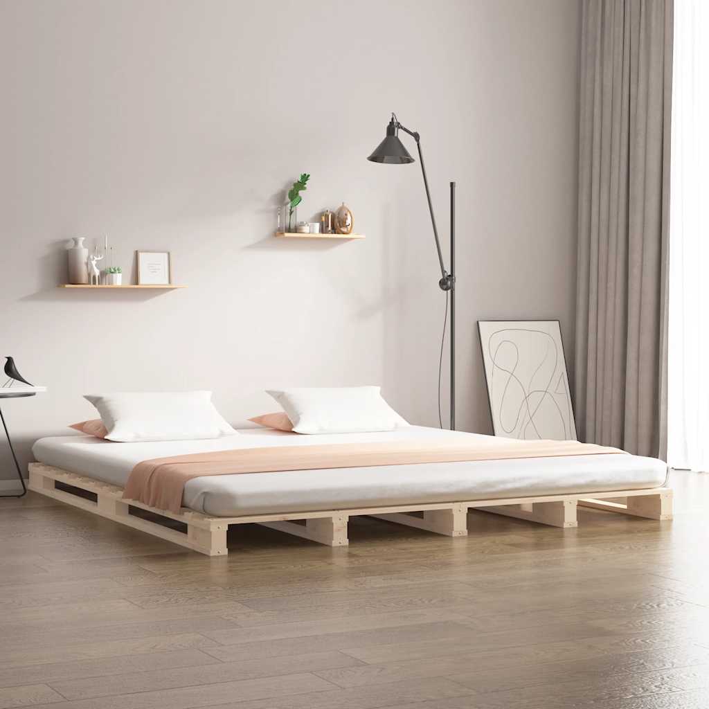 Pallet Bed 135 x 190 cm Solid Pine Wood