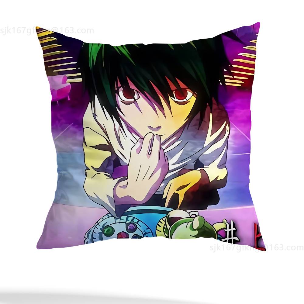 Anime D-Death Note Kissenbezug Sofa Wohnzimmer Schlafzimmer Kopfteil Rückenlehne Kissen Quadratisches Kissen Nickerchenzeit