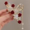 Light Luxury  Bell Orchid Tassel Hair Clip Flowers Rose Butterfly Claw Clip Shark Hair Claw Barrette Hair Accessories