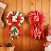 Yousheng Christmas Tree Topper Bow Striped Print Xmas Wreath Gift Bow Christmas Home Indoor Outdoor Decoration
