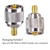 SMA to PL259 Adapter TUOLNK SMA Female to UHF M Type Male Coaxial Connector for CB Radio Antenna SO239 Male MP to SMA Female Jack Coaxial Adapter 2pcs