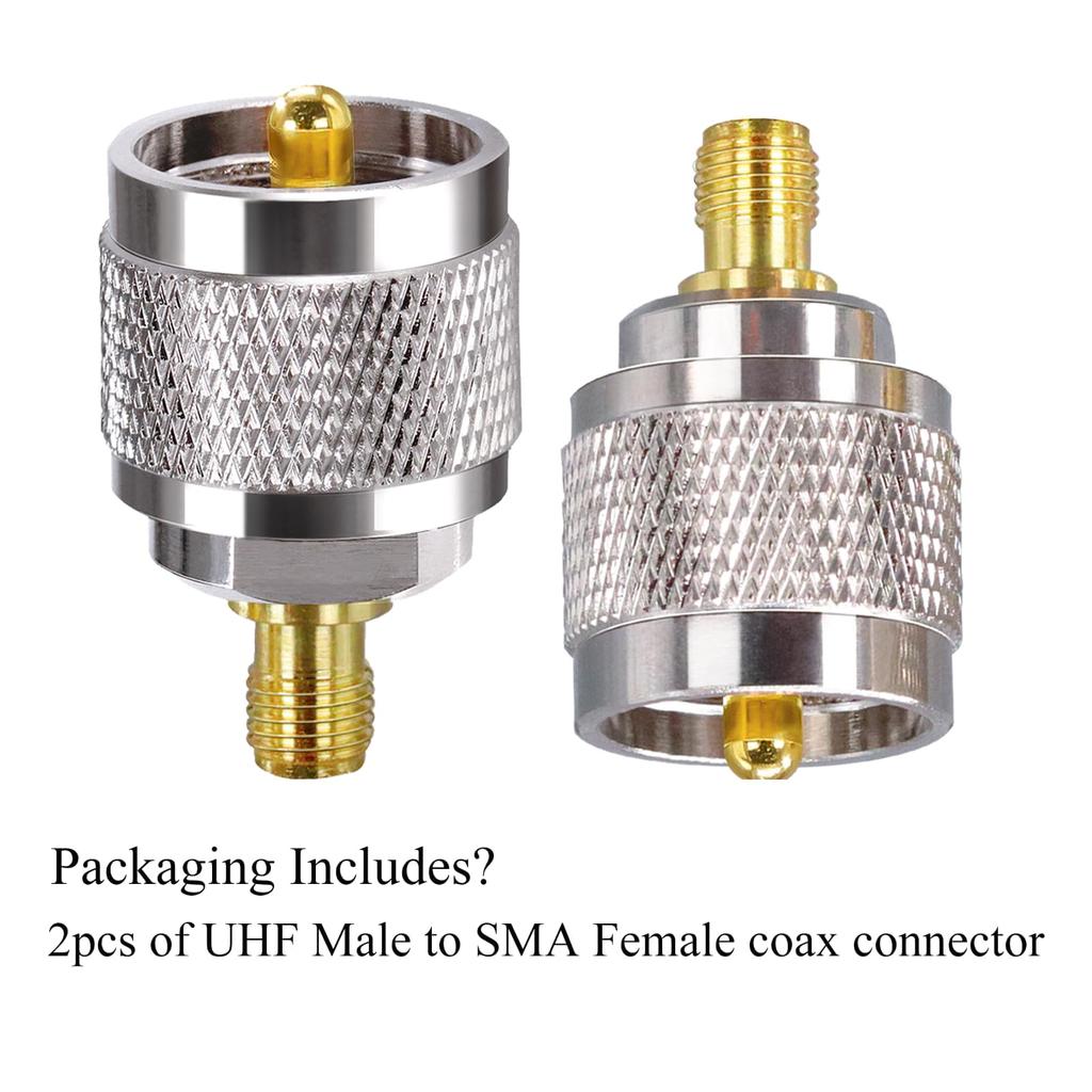 SMA to PL259 Adapter TUOLNK SMA Female to UHF M Type Male Coaxial Connector for CB Radio Antenna SO239 Male MP to SMA Female Jack Coaxial Adapter 2pcs