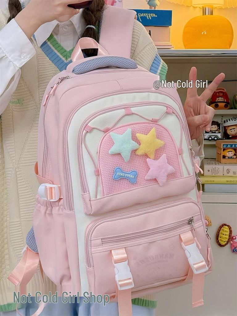 Large Capacity College Style Backpack for Girls - Cute School Bag for Middle & High School Students