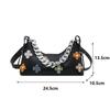 New Crocodile Pattern French Toast Bag Fashion Flower Embroidery Chain Shoulder Bag Women's Shoulder Cross-Body Bag AVE