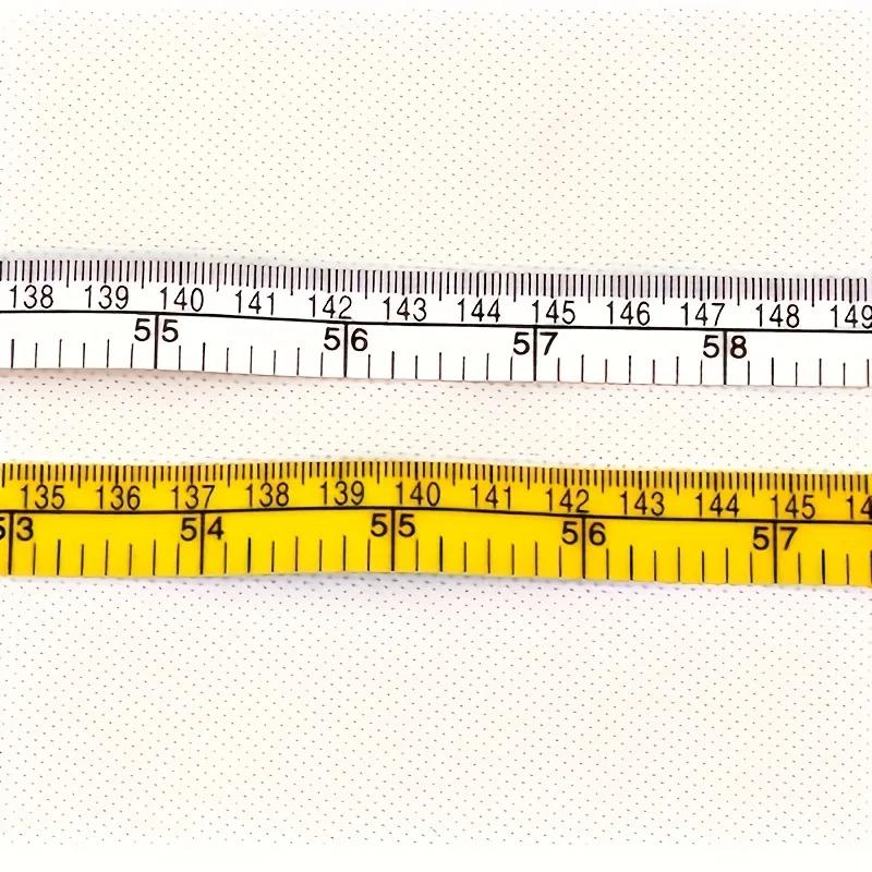 1pc Soft Measuring Tape, 60-Inch Flexible Canvas Sewing Ruler, Dual System Soft Scale, Body Measurement Tool, Purple and Yellow