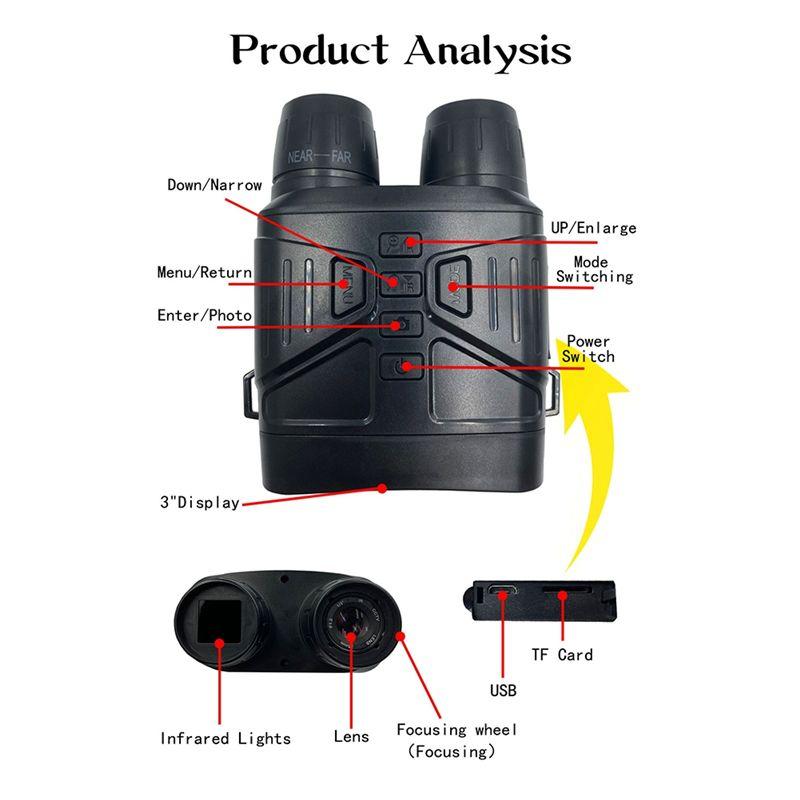 A84E-1 Piece NV4000 Digital Night Vision BINOCULAR IR LED Camcorder 5X Zoom Mini Night Vision Device For Night Hunting Imager 20